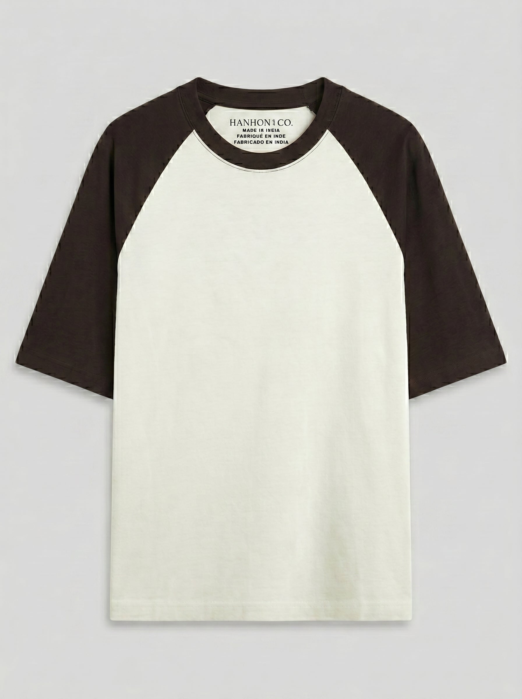 Unisex Oversized Raglan T-Shirt – Coffee Brown Sleeve / Off White Body