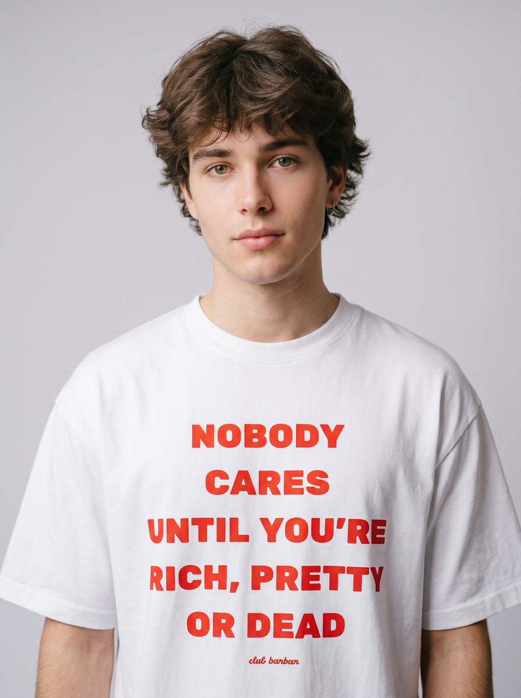 Nobody Cares - White Oversized T-Shirt