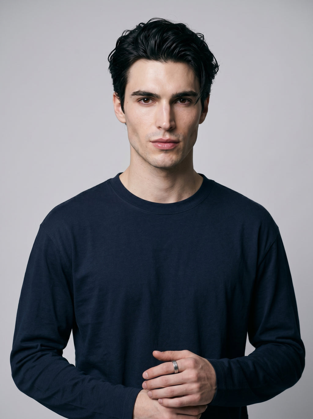 Everyday Full Sleeve Tee – Navy Blue Unisex Regular Fit