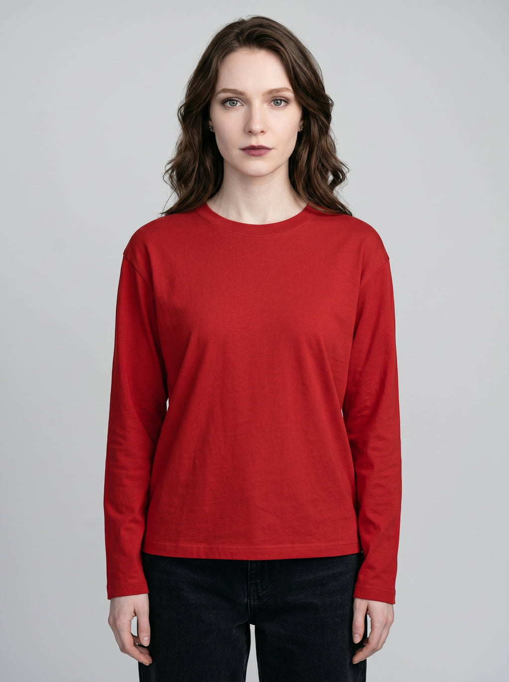 Everyday Full Sleeve Tee – Red Unisex Regular Fit