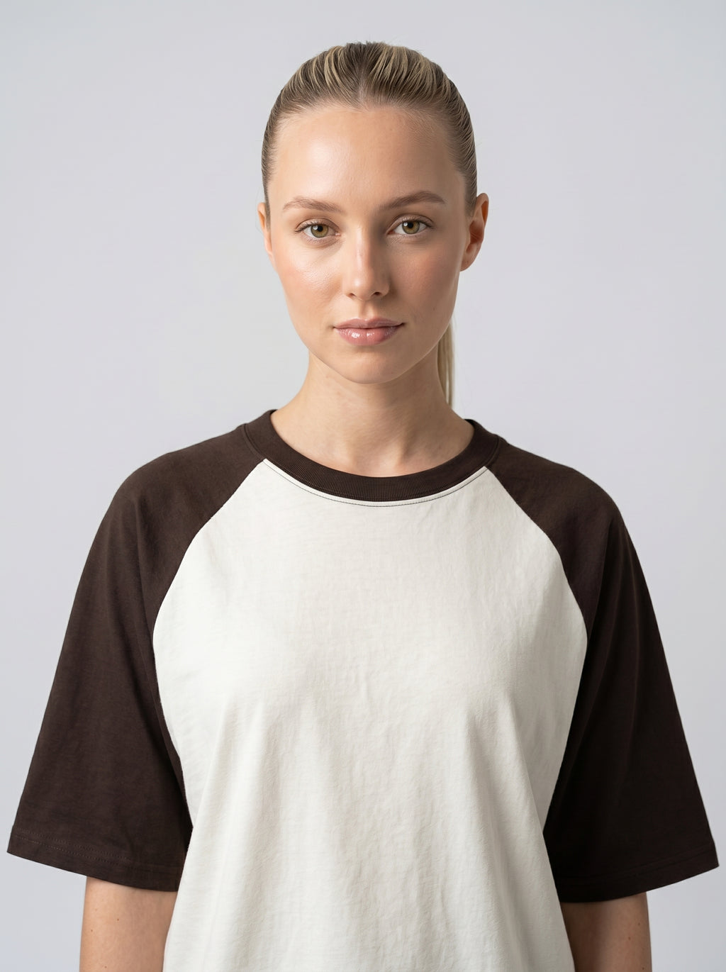 Unisex Oversized Raglan T-Shirt – Coffee Brown Sleeve / Off White Body