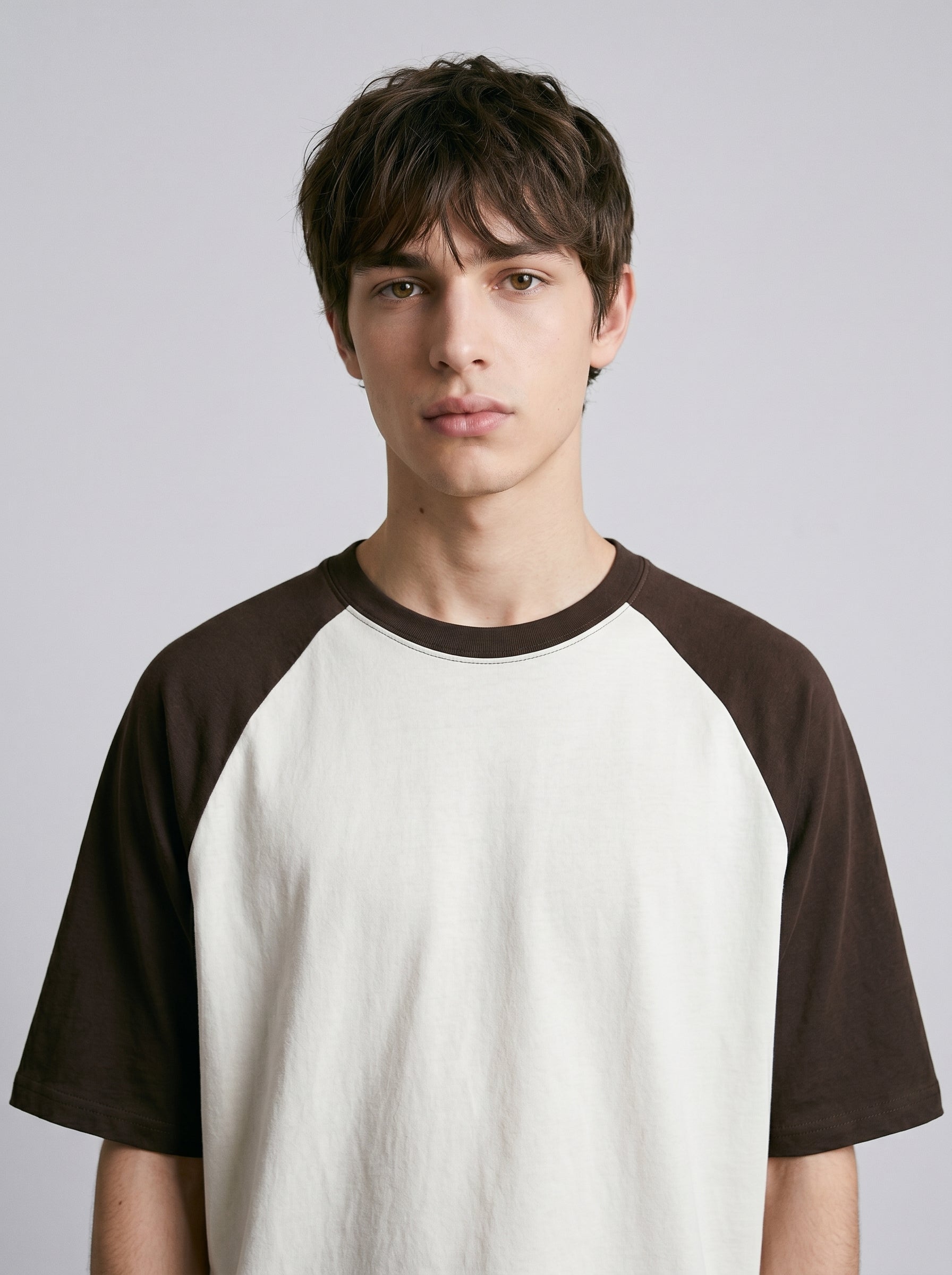 Unisex Oversized Raglan T-Shirt – Coffee Brown Sleeve / Off White Body