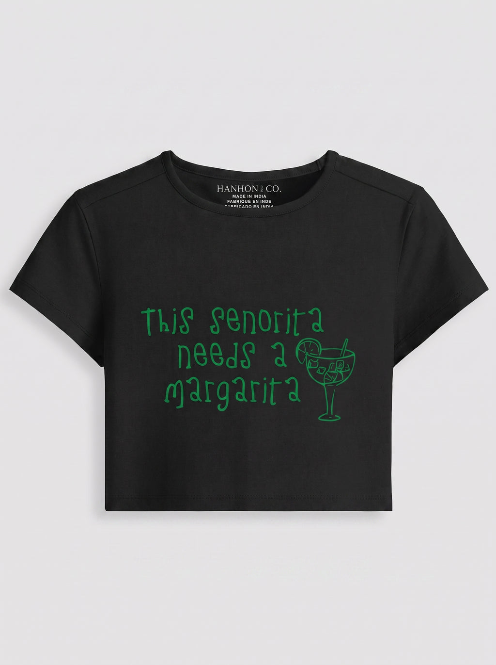 Senorita Needs a Margarita – Black Baby Tee