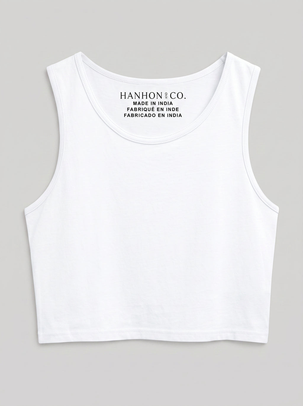 Essential Crop Tank Top - White Regular Fit