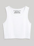 Essential Crop Tank Top - White Regular Fit