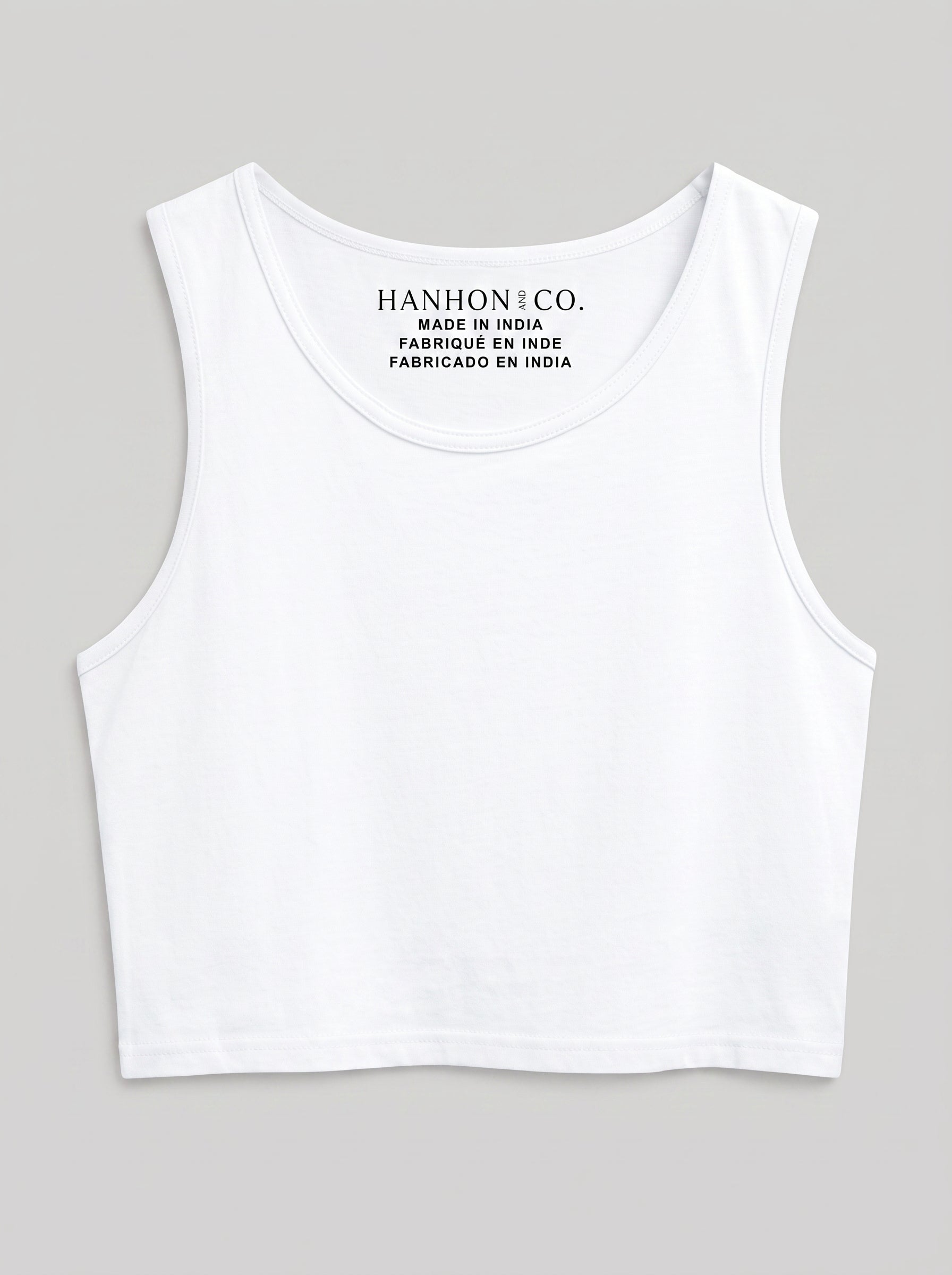 Essential Crop Tank Top - White Regular Fit