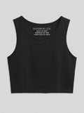 Essential Crop Tank Top - Black Regular Fit