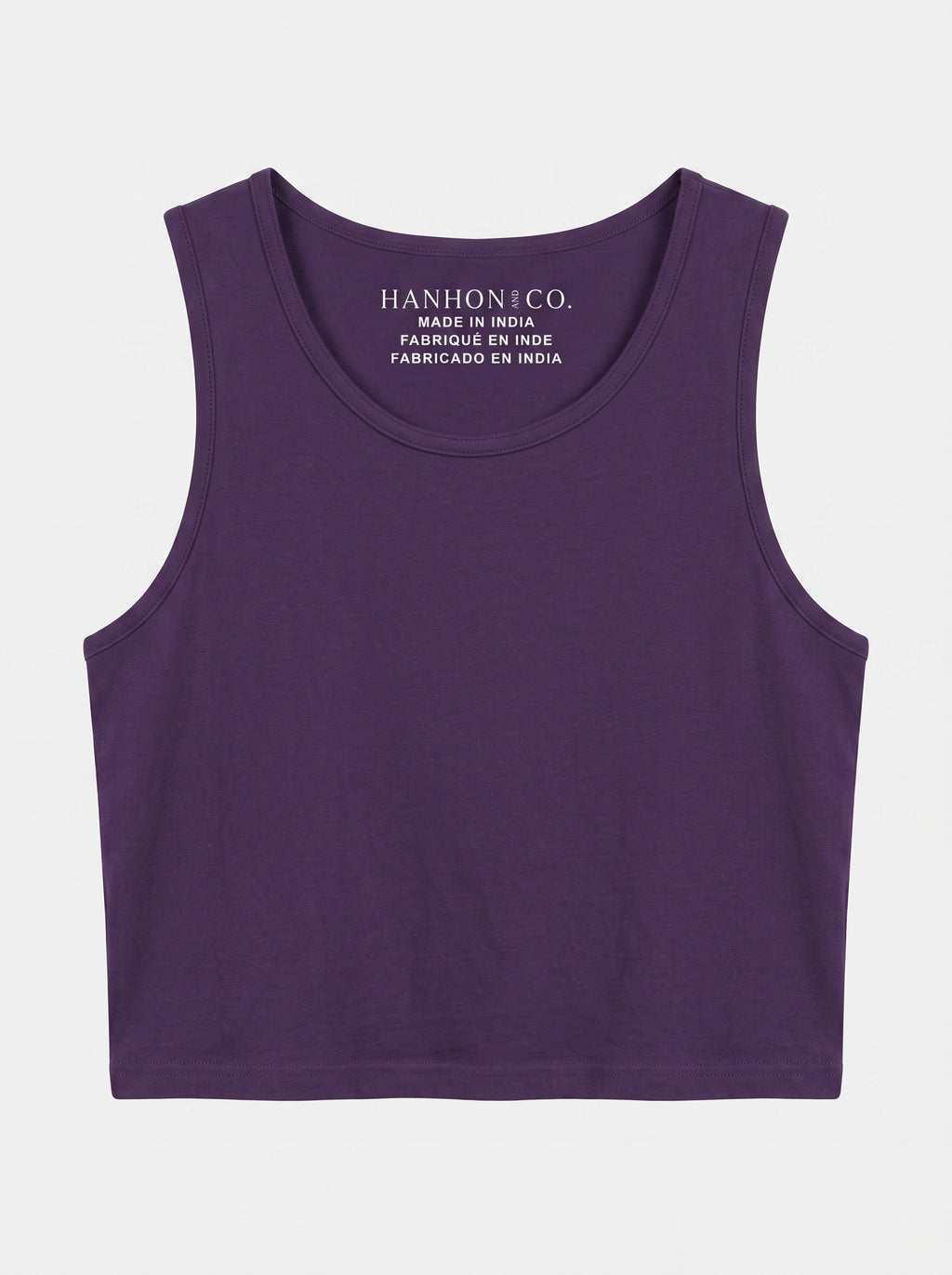 Essential Crop Tank Top - Purple Regular Fit
