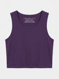 Essential Crop Tank Top - Purple Regular Fit
