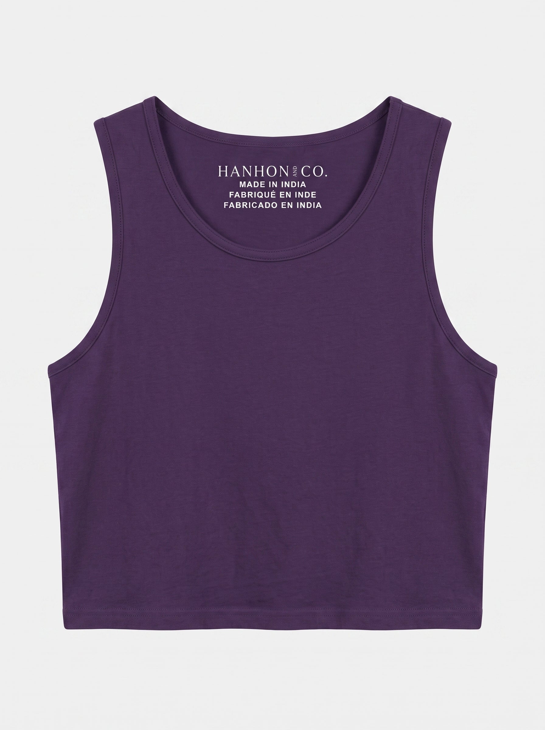 Essential Crop Tank Top - Purple Regular Fit