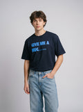 Give Me A Hug - Regular Fit Navy Blue T-Shirt