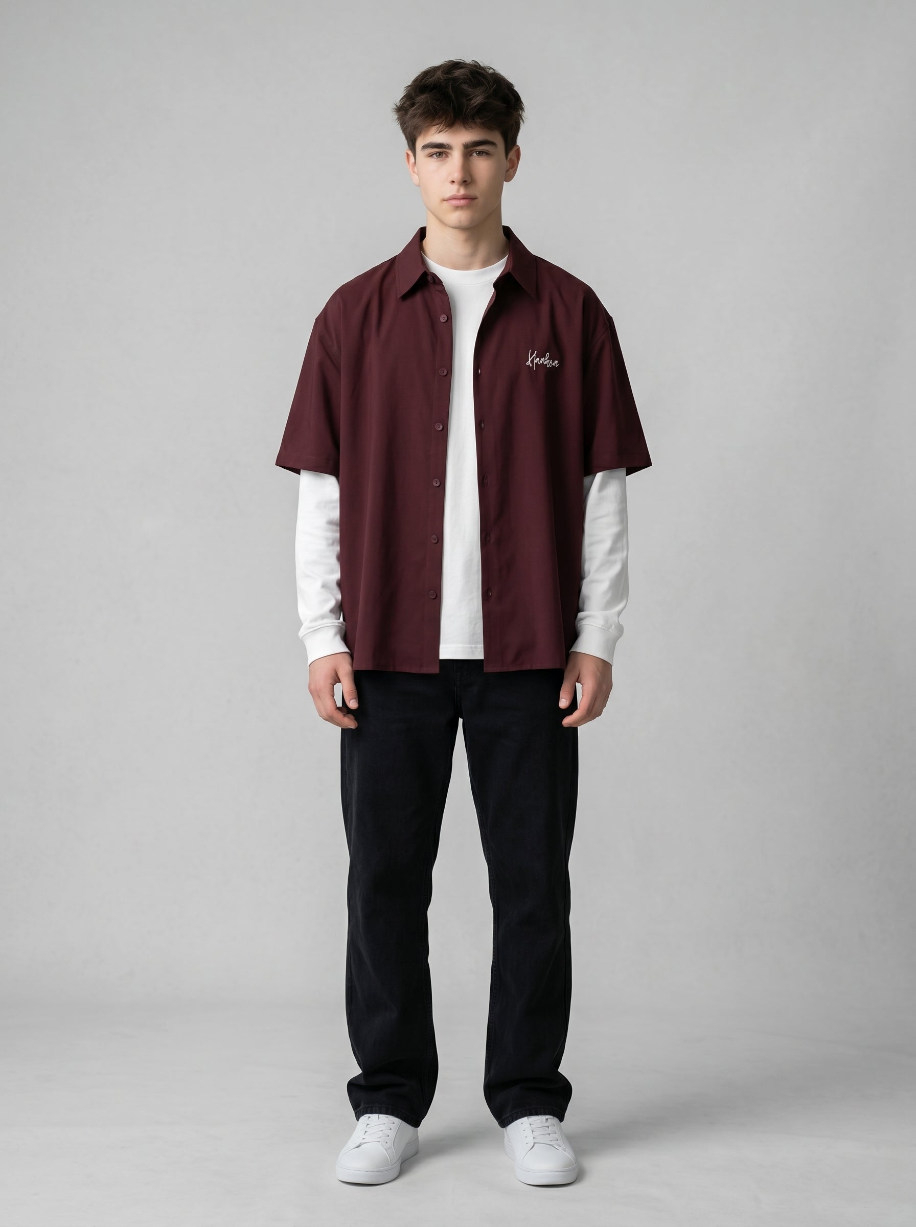 Maroon Oversized Shirt - Unisex