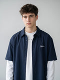 Navy Blue Oversized Shirt - Unisex