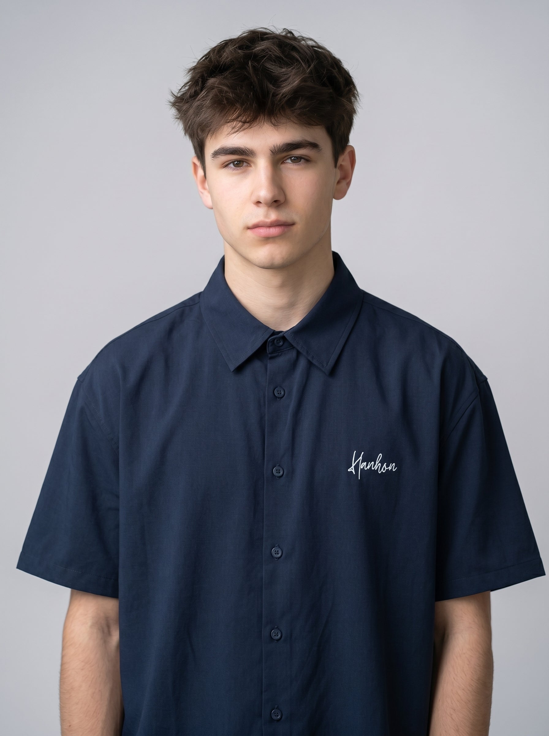 Navy Blue Oversized Shirt - Unisex