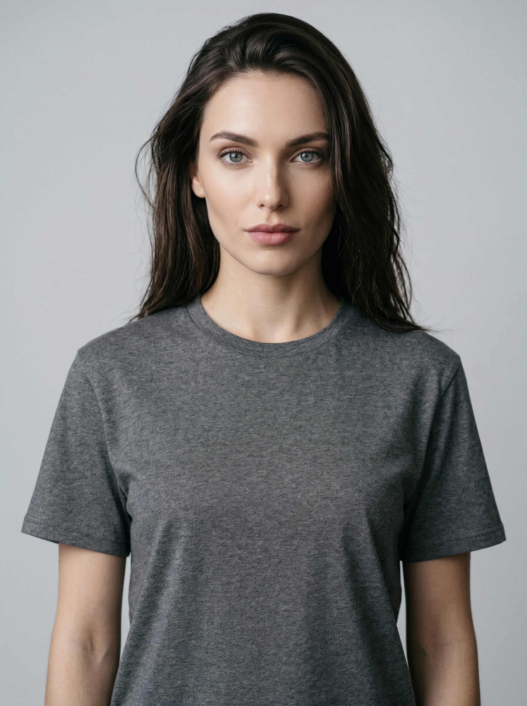 Essential Charcoal Melange Cotton T-Shirt - Regular Fit