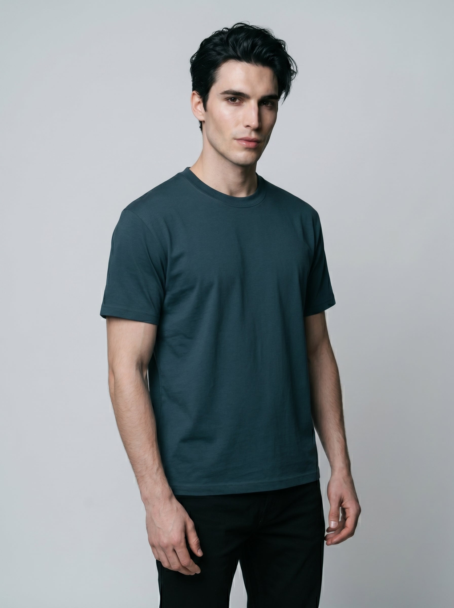 Essential Petrol Blue Cotton T-Shirt - Regular Fit