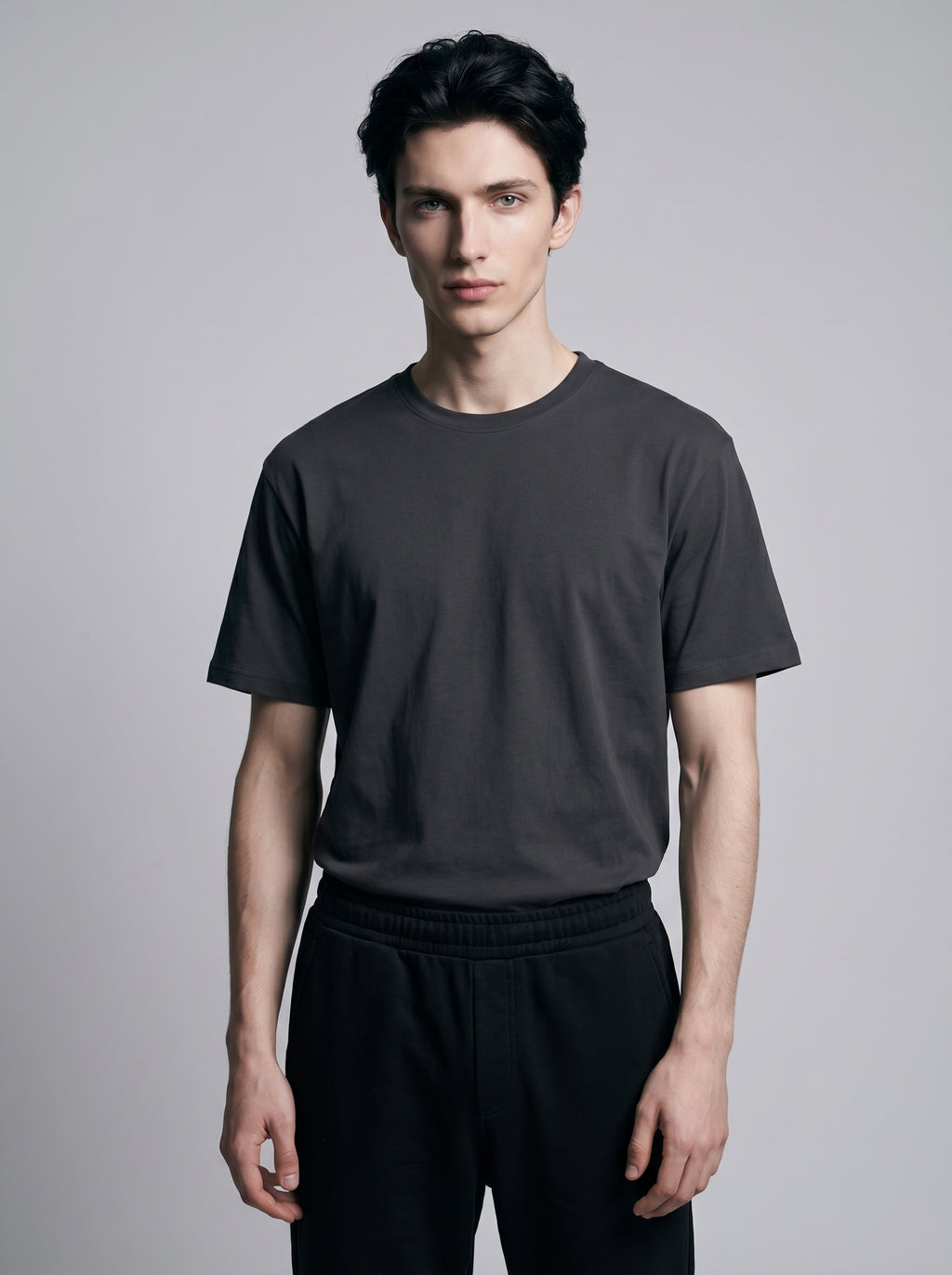Essential Steel Grey Cotton T-Shirt - Regular Fit