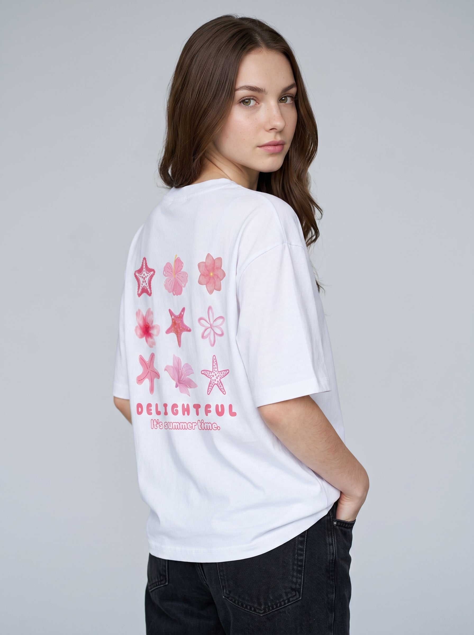 Delightful - White Oversized T-Shirt