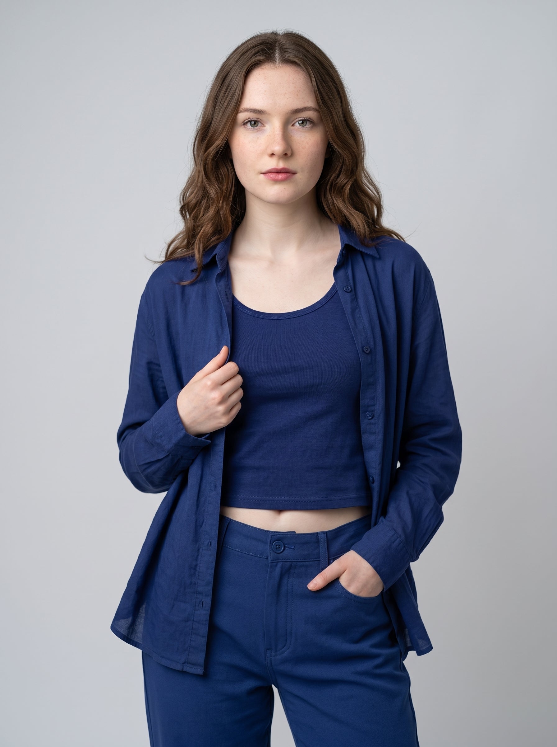 Essential Crop Tank Top - Royal Blue Regular Fit