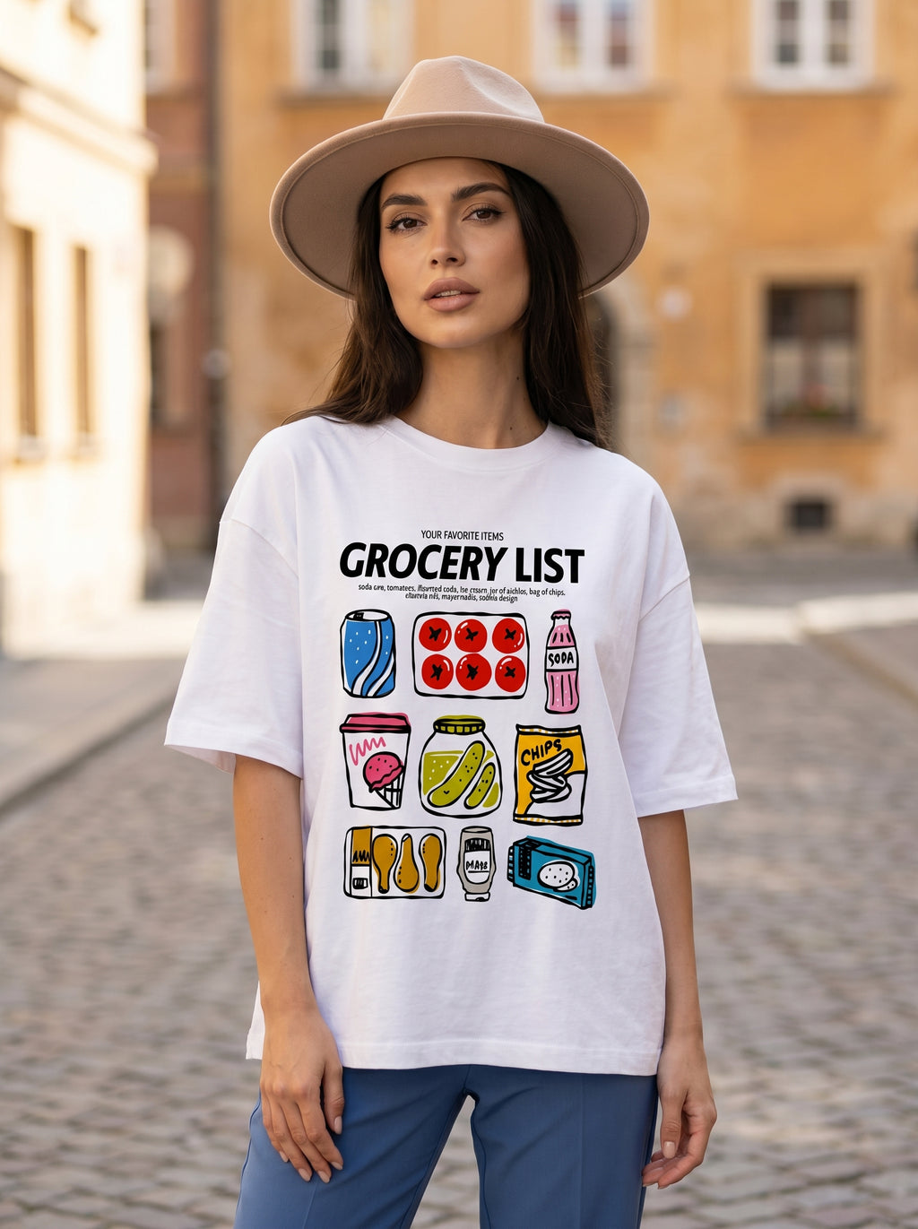 Grocery List - Oversized Graphic T-Shirt
