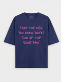 Take The Risk- Royal Blue Oversized T‑Shirt
