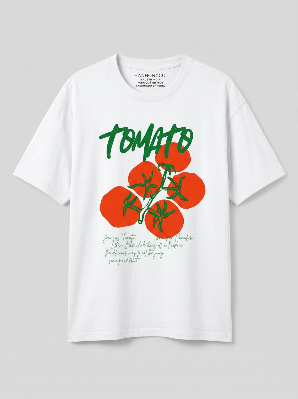 Tomato- White Oversized T‑Shirt