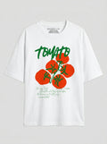Tomato- White Oversized T‑Shirt