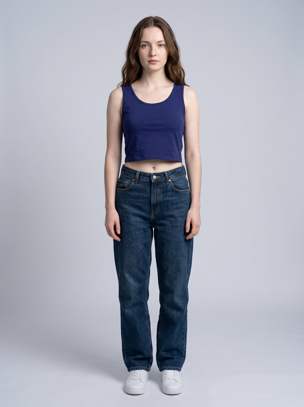 Essential Crop Tank Top - Royal Blue Regular Fit
