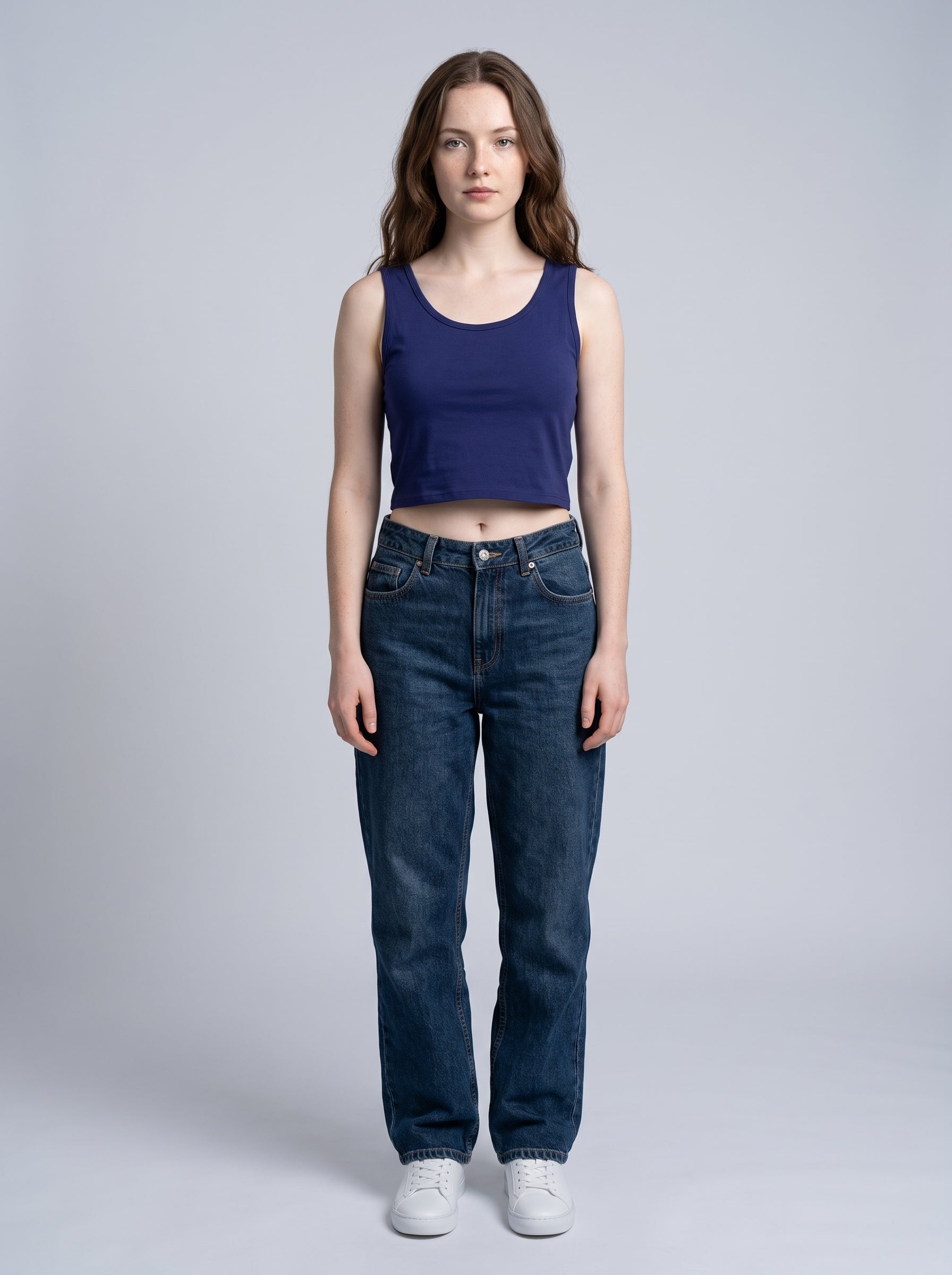 Essential Crop Tank Top - Royal Blue Regular Fit