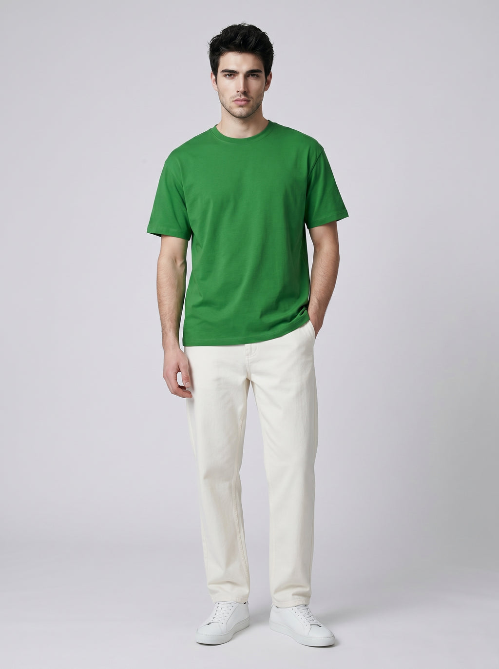 Essential Flag Green Cotton T-Shirt - Regular Fit