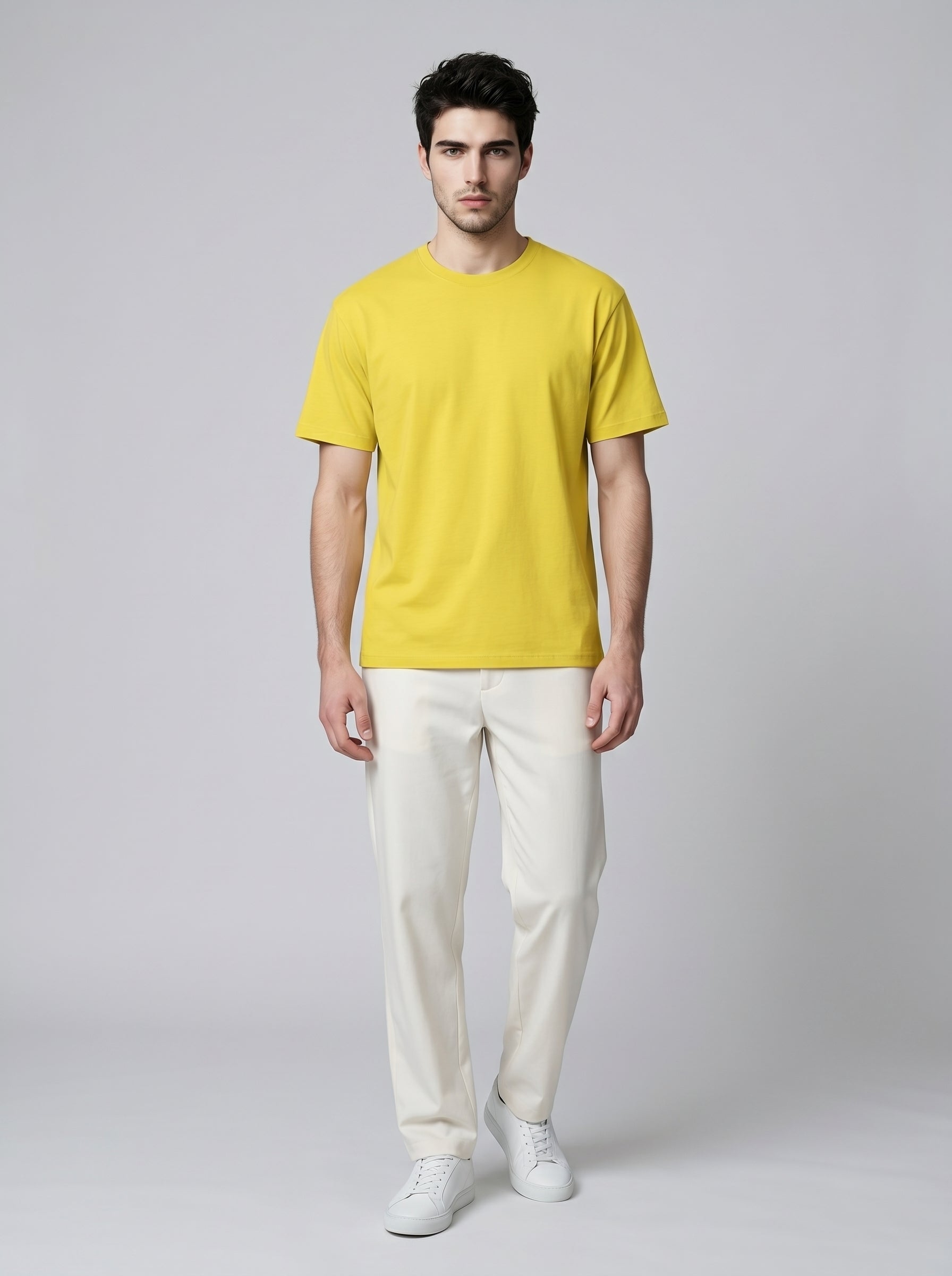 Essential Yellow Cotton T-Shirt - Regular Fit
