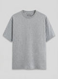 Essential Grey Melange Cotton T-Shirt - Regular Fit