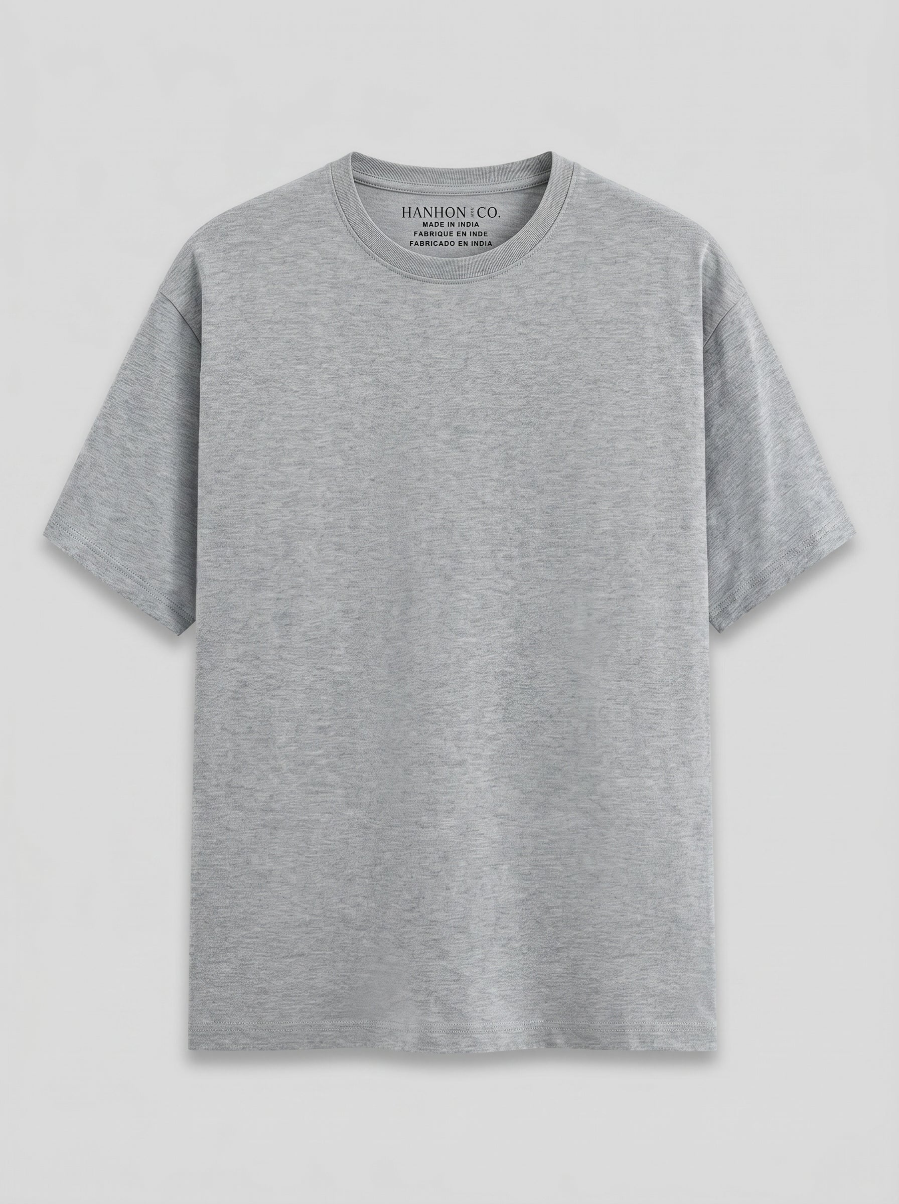 Essential Grey Melange Cotton T-Shirt - Regular Fit