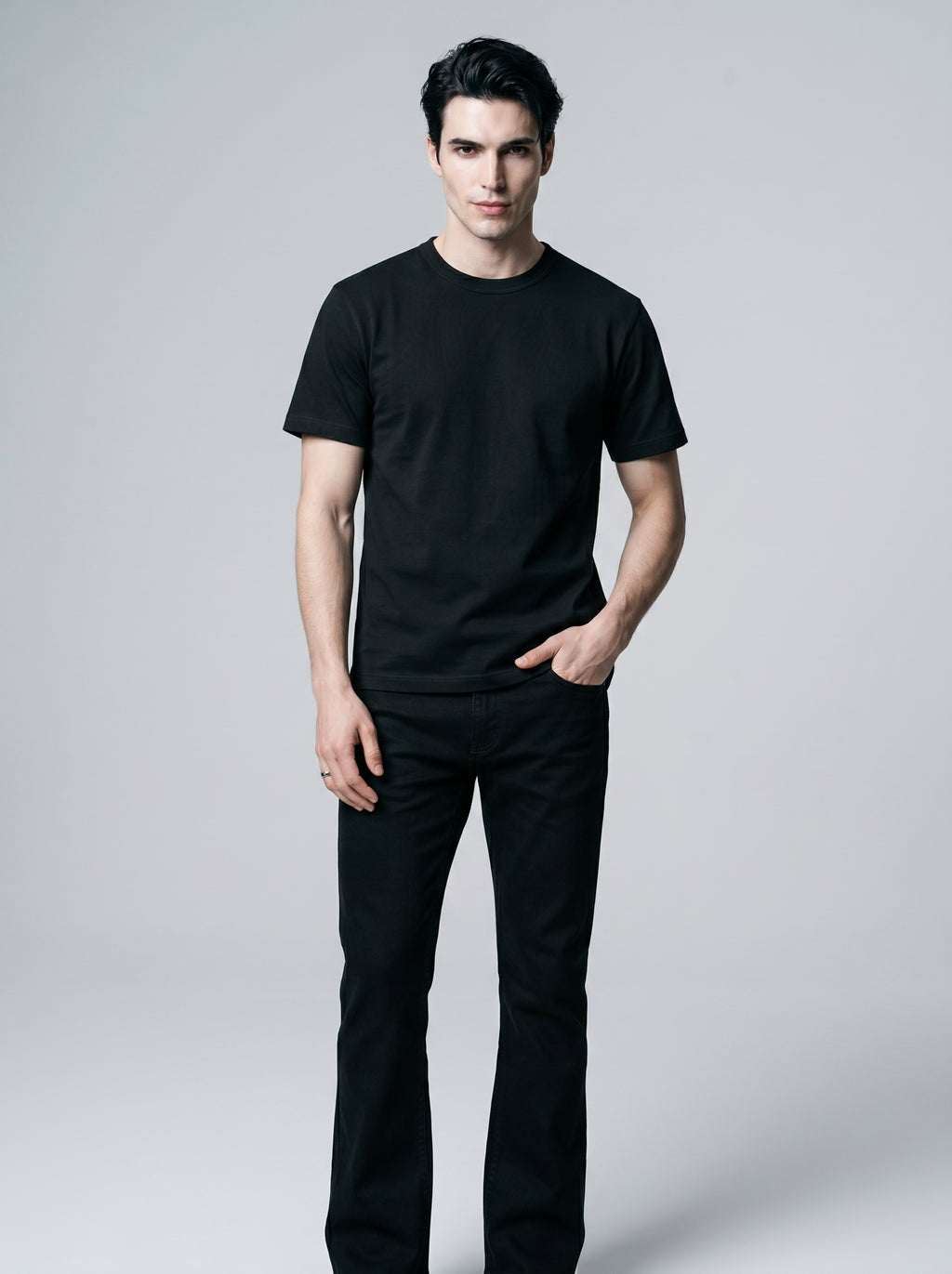 Essential Black Cotton T-Shirt - Regular Fit