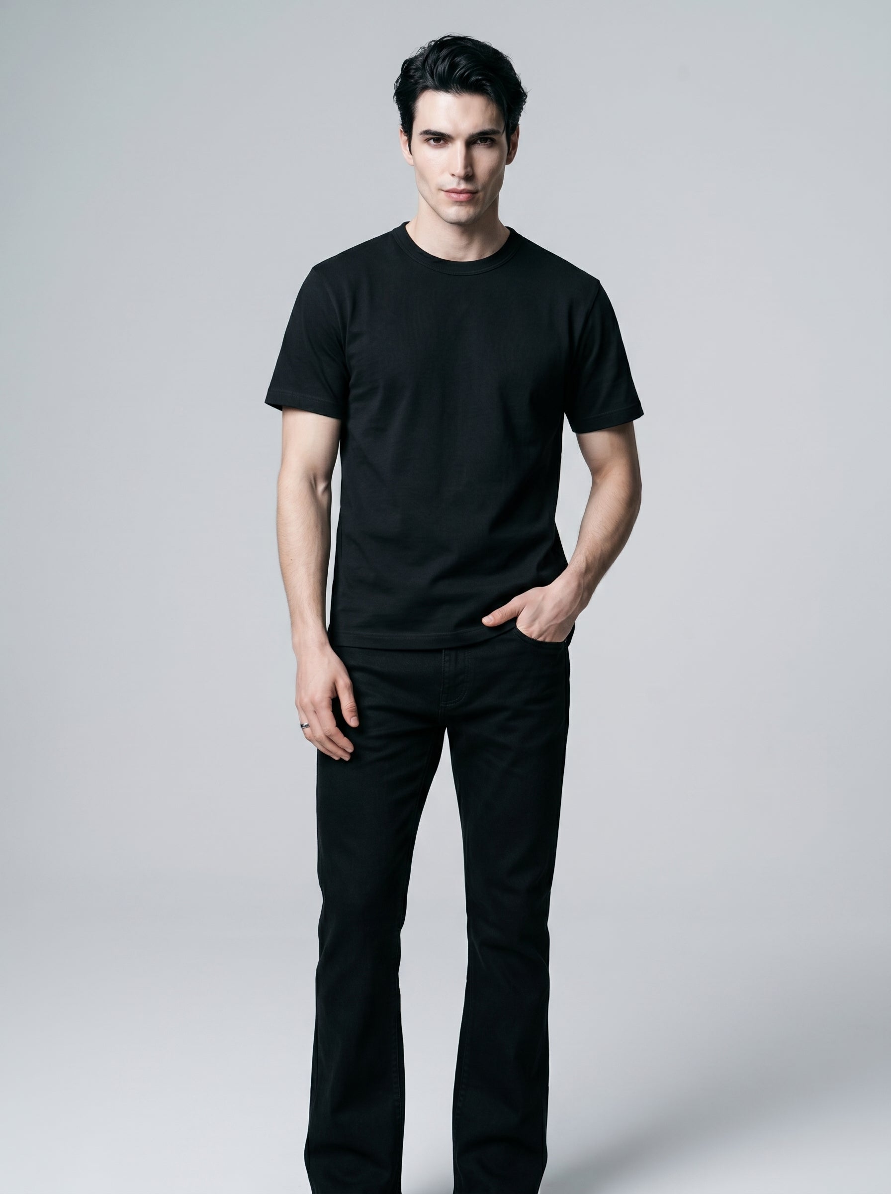 Essential Black Cotton T-Shirt - Regular Fit