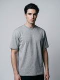 Essential Grey Melange Cotton T-Shirt - Regular Fit