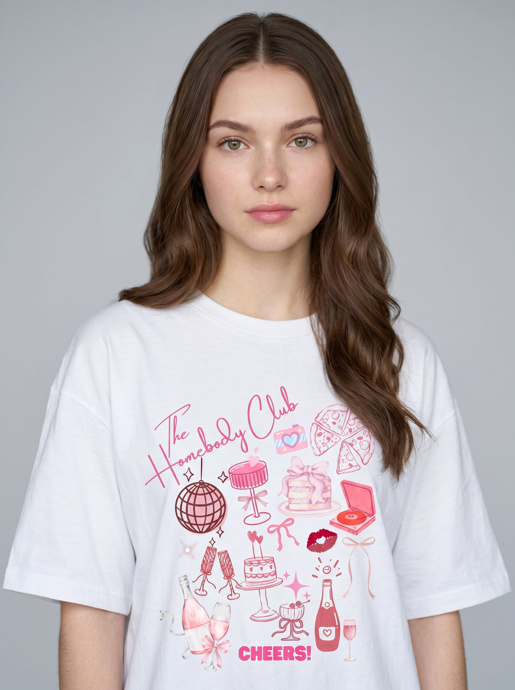 The Homebody Club - White Oversized T-Shirt