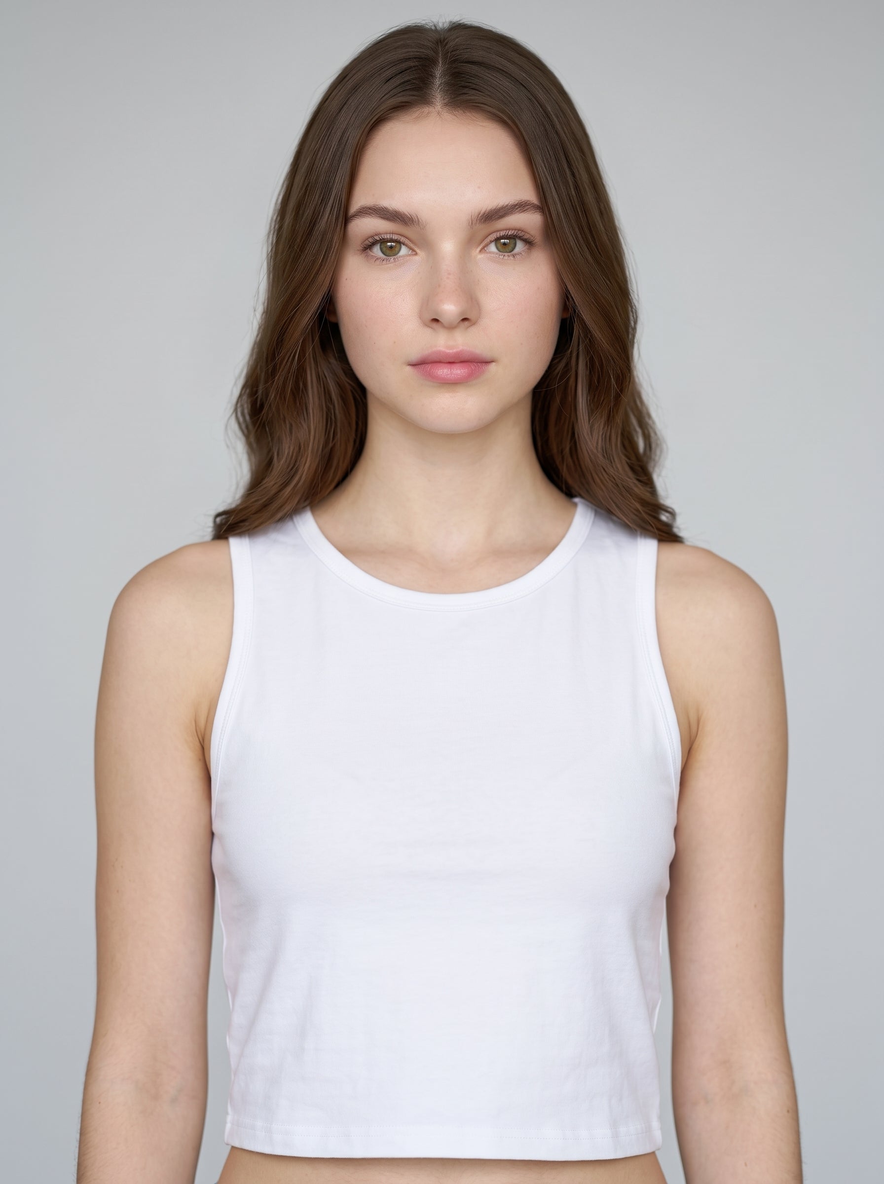 Essential Crop Tank Top - White Regular Fit
