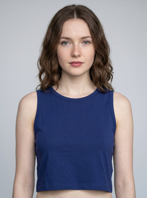 Essential Crop Tank Top - Royal Blue Regular Fit