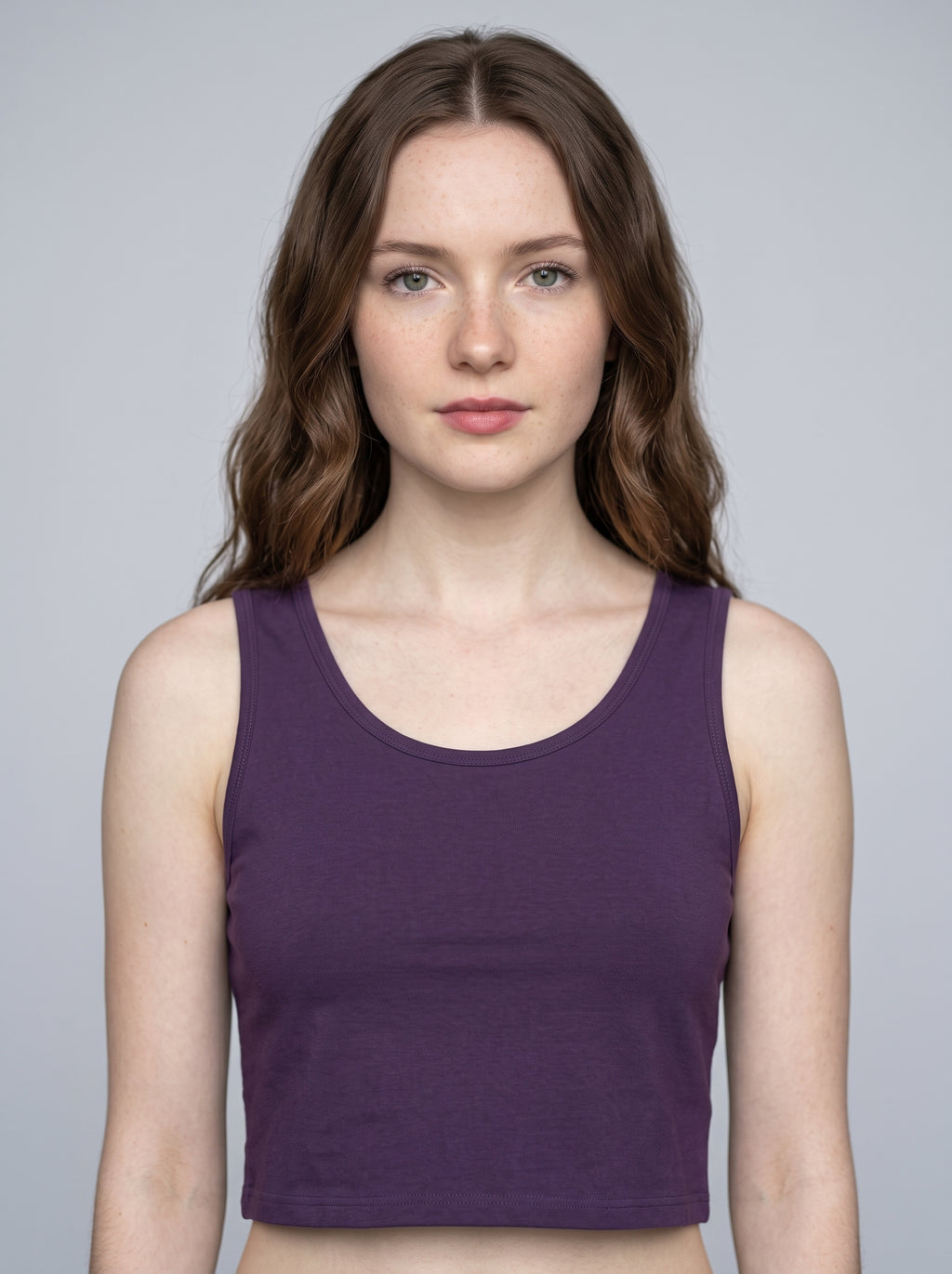 Essential Crop Tank Top - Purple Regular Fit