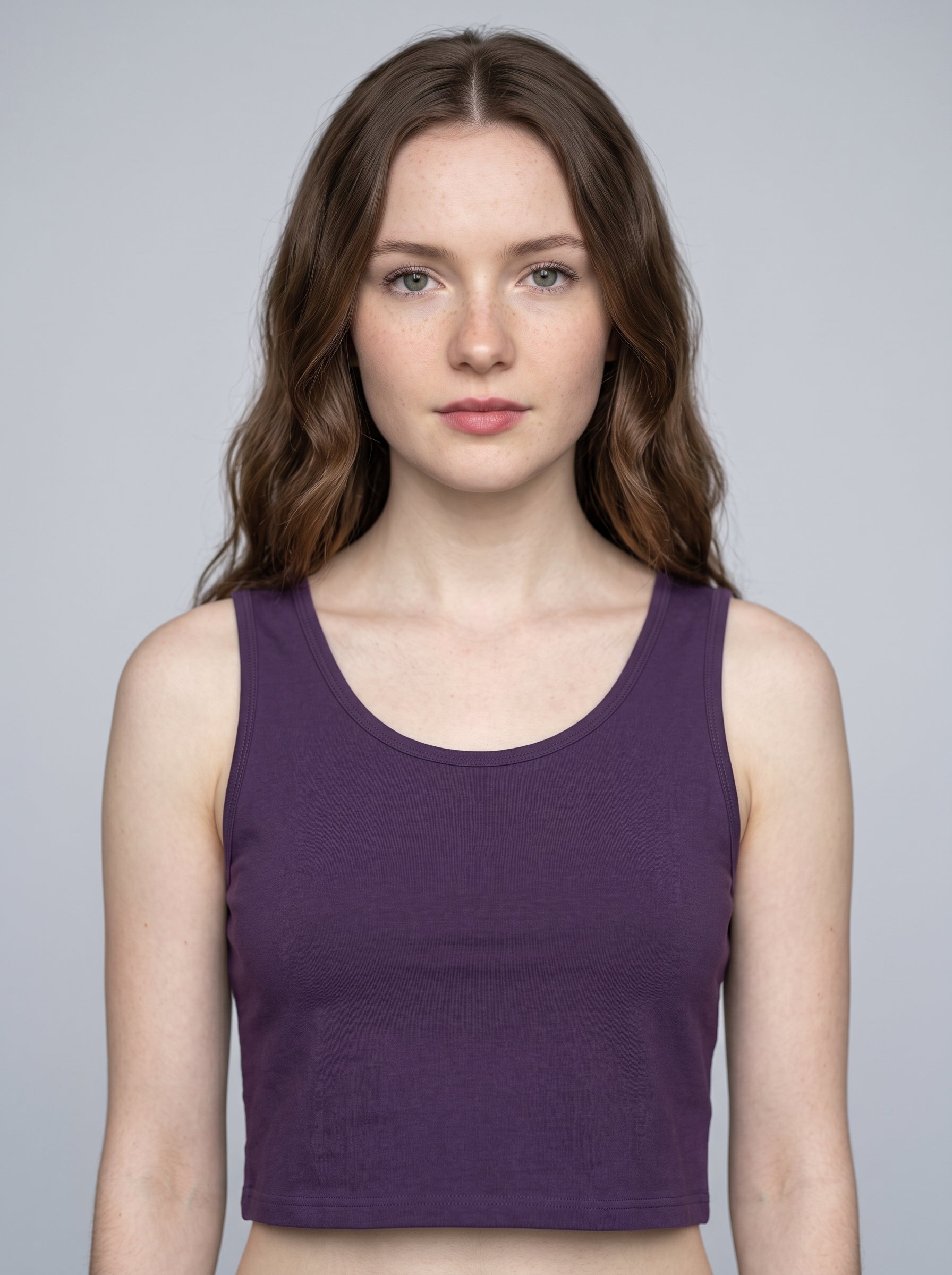 Essential Crop Tank Top - Purple Regular Fit