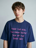 Take The Risk- Royal Blue Oversized T‑Shirt
