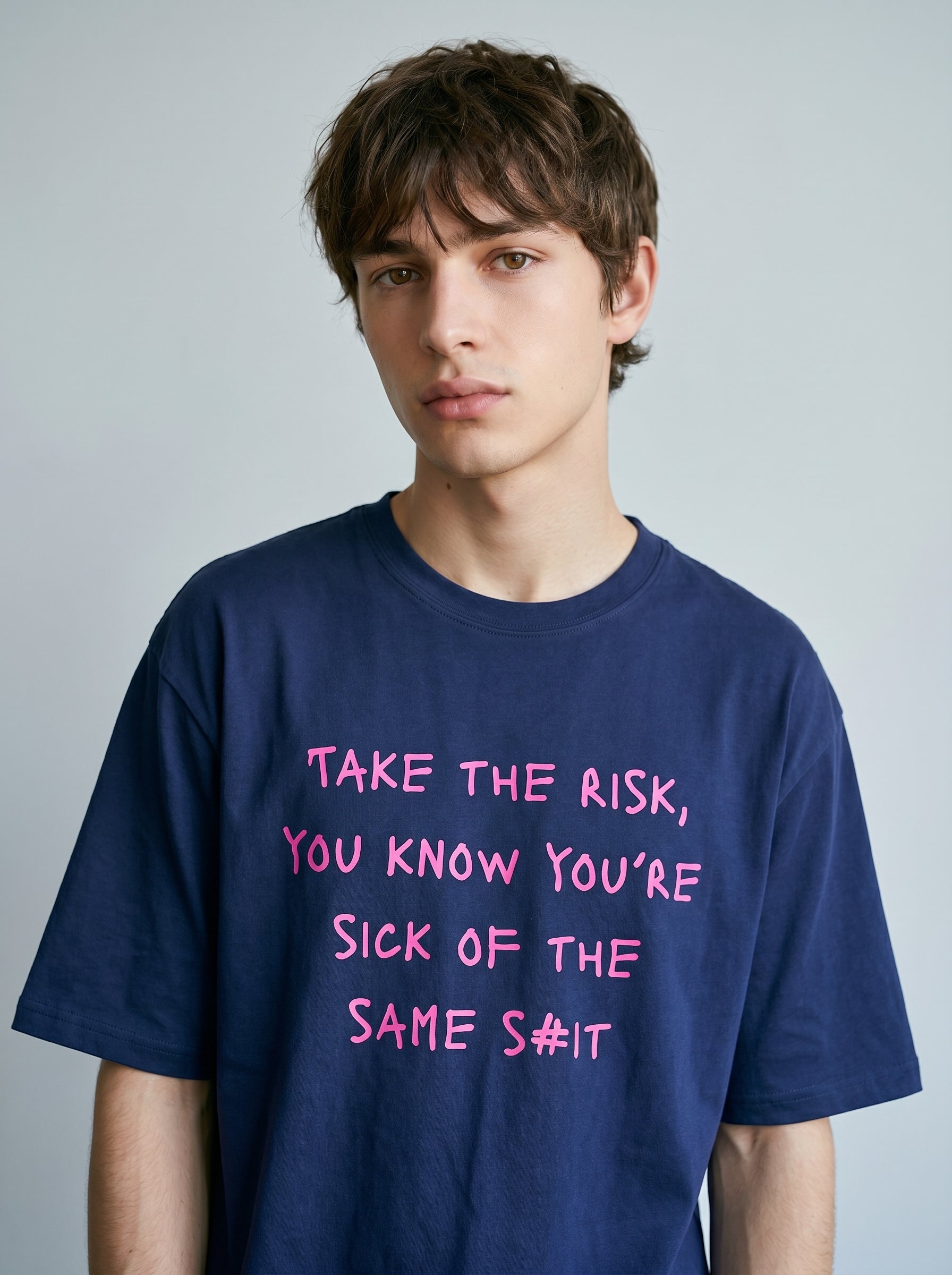 Take The Risk- Royal Blue Oversized T‑Shirt