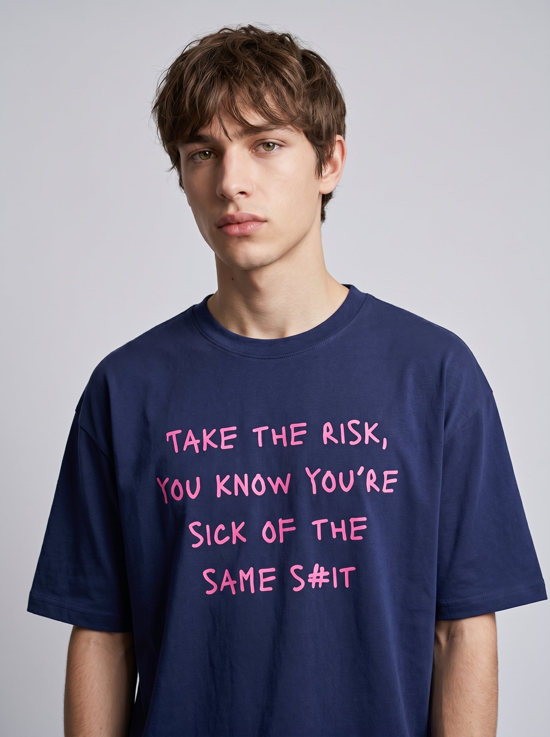 Take The Risk- Royal Blue Oversized T‑Shirt