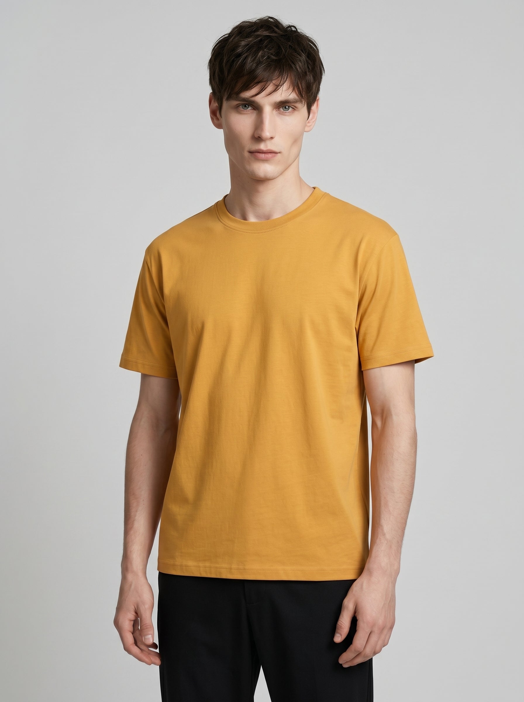 Essential Golden Yellow Cotton T-Shirt - Regular Fit