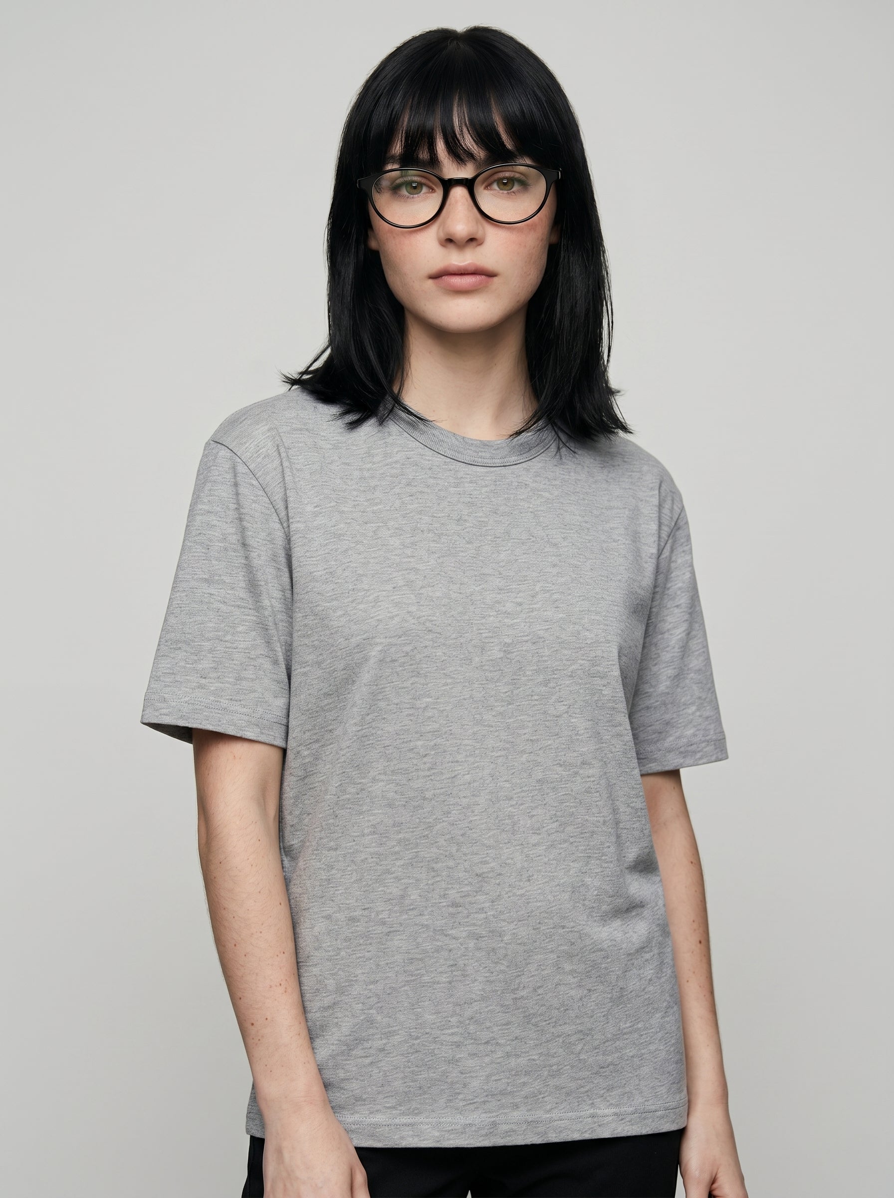Essential Grey Melange Cotton T-Shirt - Regular Fit
