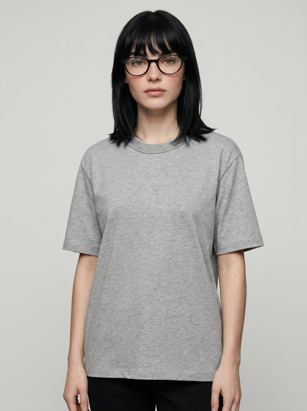 Essential Grey Melange Cotton T-Shirt - Regular Fit