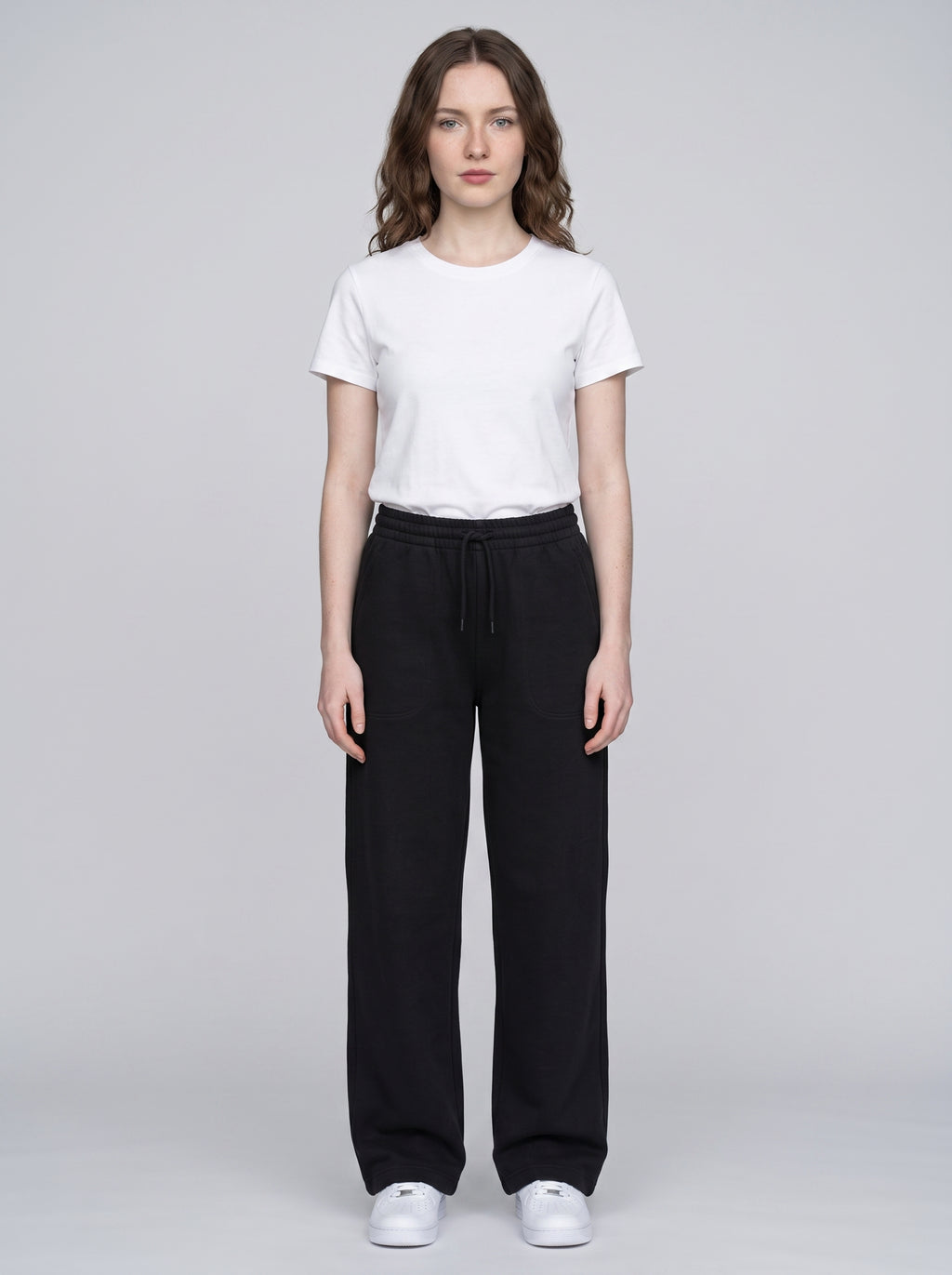 Unisex Black Terry Sweatpants - Relaxed Fit
