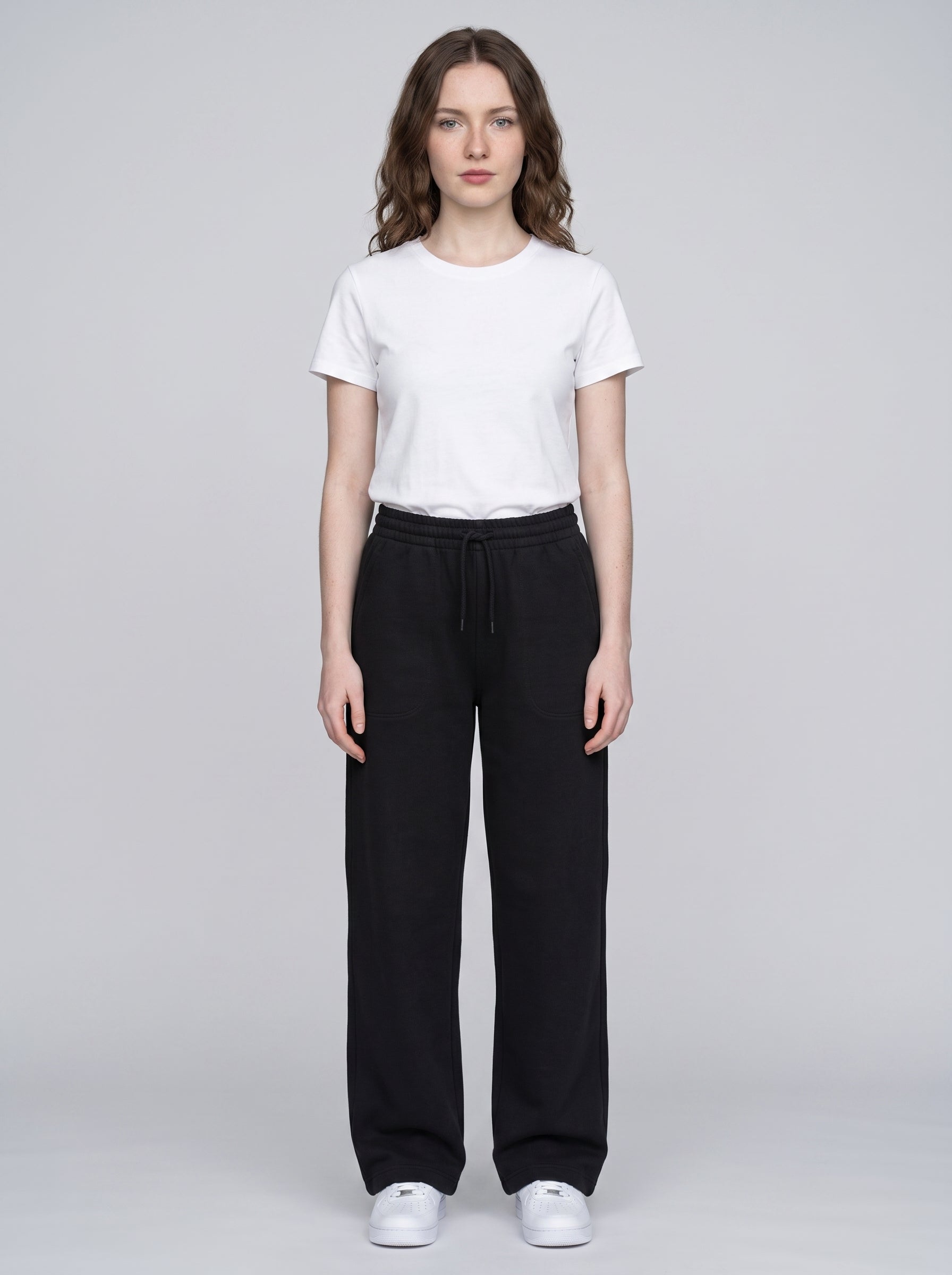 Unisex Black Terry Sweatpants - Relaxed Fit