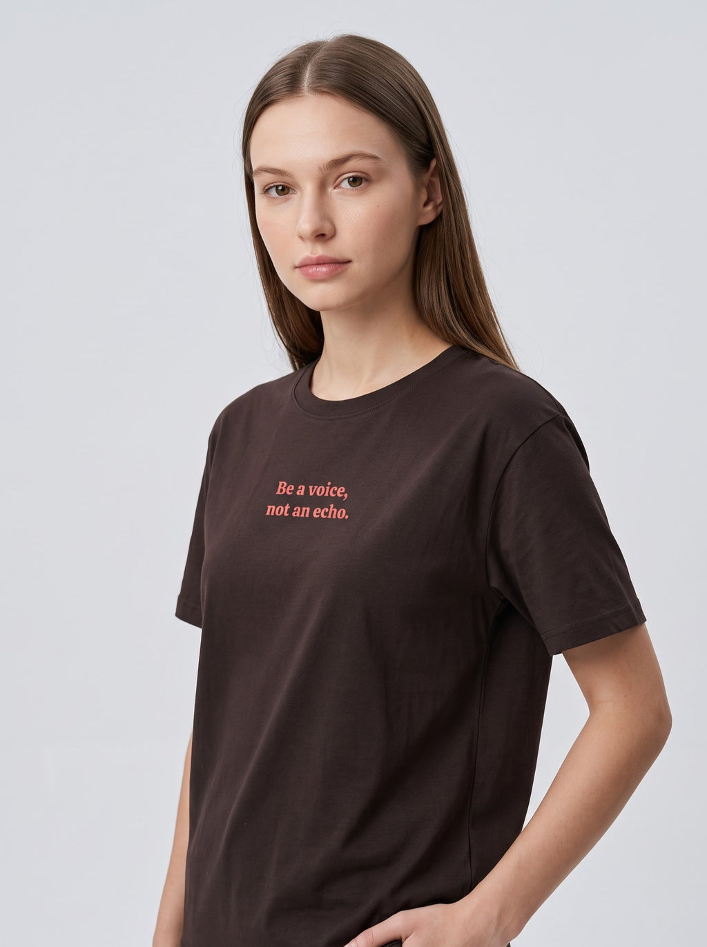 “Be a Voice, Not an Echo” T‑Shirt – Coffee Brown